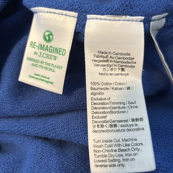 J. Crew men’s blue crew neck oarsman dog embroidered sweatshirt size medium - Picture 9 of 9